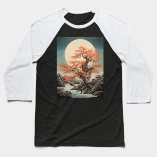 Vintage Mount Fuji Cherry Blossoms Geisha Japanese Garden Baseball T-Shirt